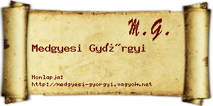 Medgyesi Györgyi névjegykártya